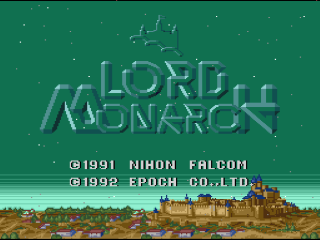 Lord Monarch title screen for Super Famicom